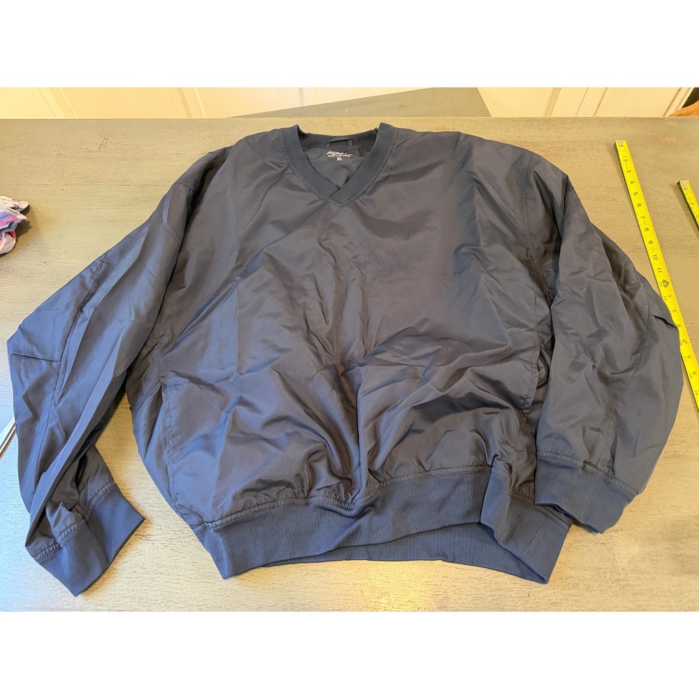Acuity Mens XL Navy Blue V-Neck Golf Windshirt Pullover Jacket Lightweight